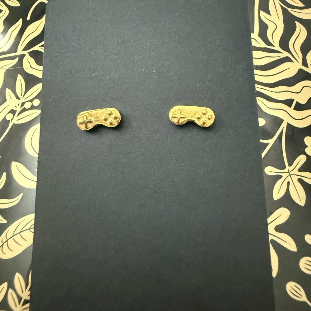 Gold Game Controller Stud Earrings